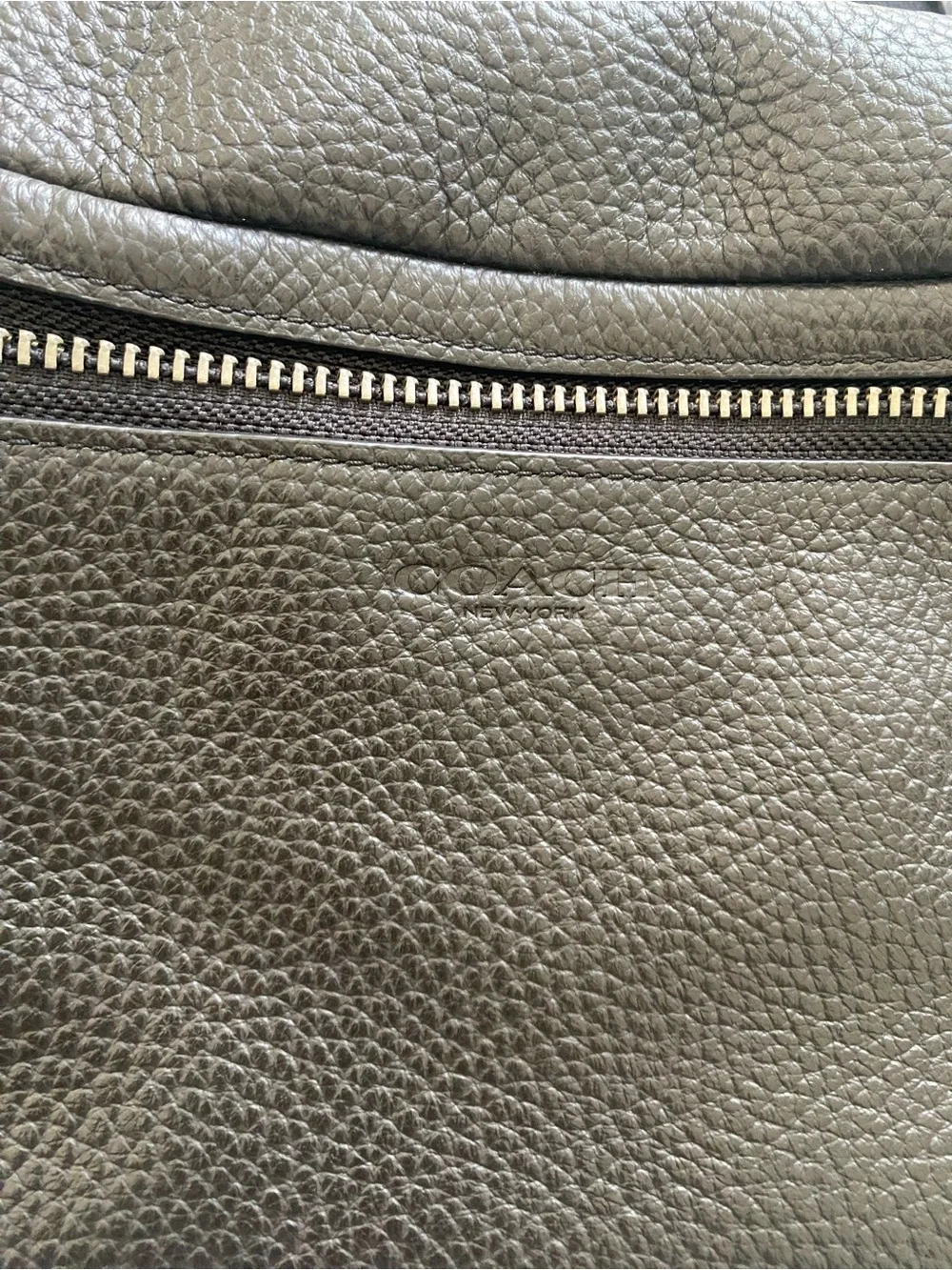 Coach Grande Black Pebbled Leather Belt Bag - Picture 6 of 9